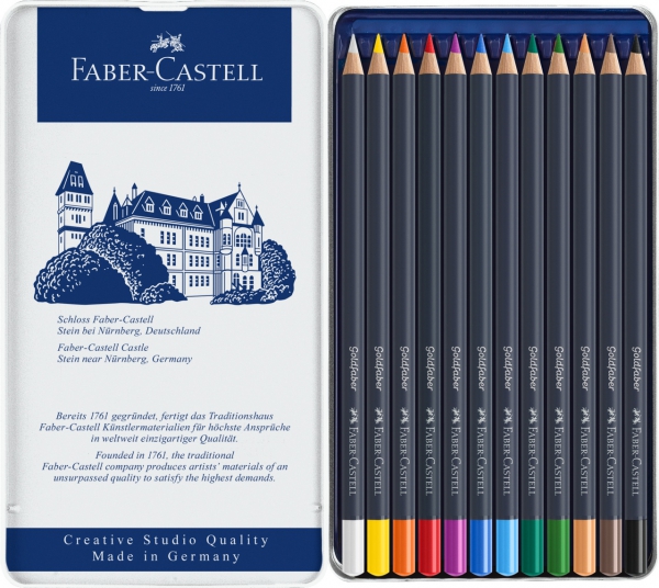 Creioane Colorate 12 Culori Goldfaber Cutie Metal Faber-Castell [2]